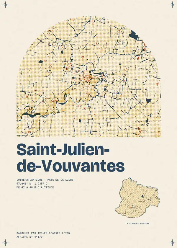 Affiche de Saint-Julien-de-Vouvantes, calculée par 123-fr d'après l'IGN