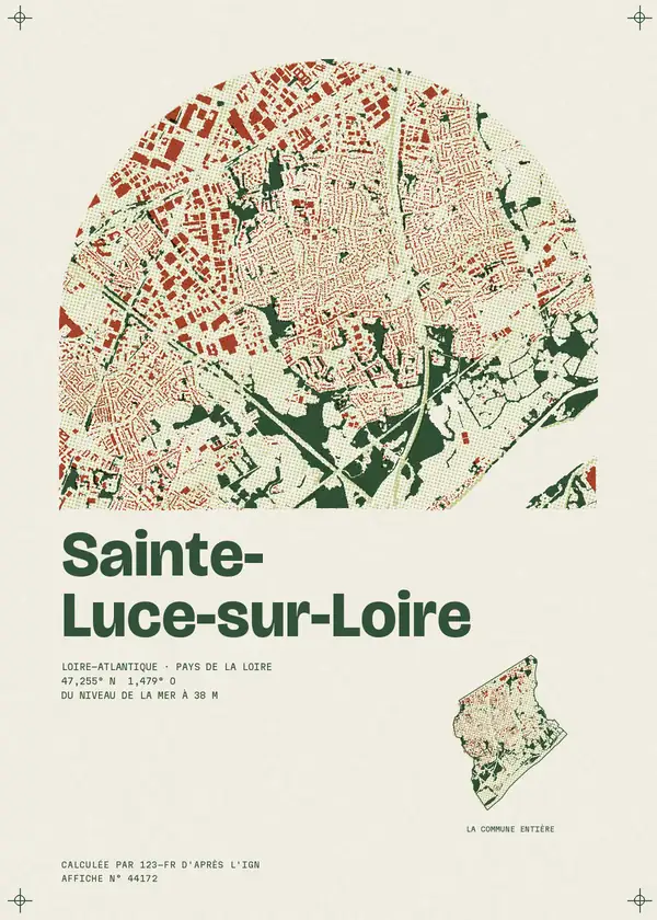 Affiche de Sainte-Luce-sur-Loire, calculée par 123-fr d'après l'IGN