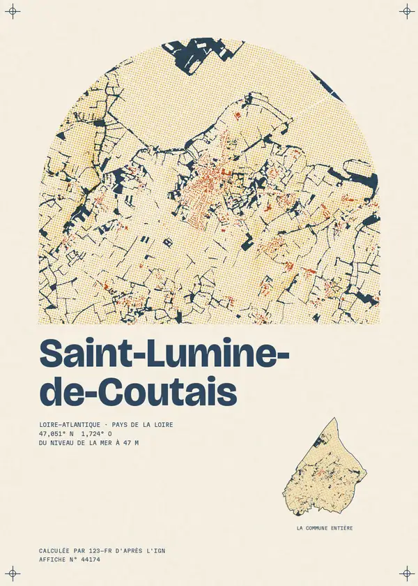 Affiche de Saint-Lumine-de-Coutais, calculée par 123-fr d'après l'IGN