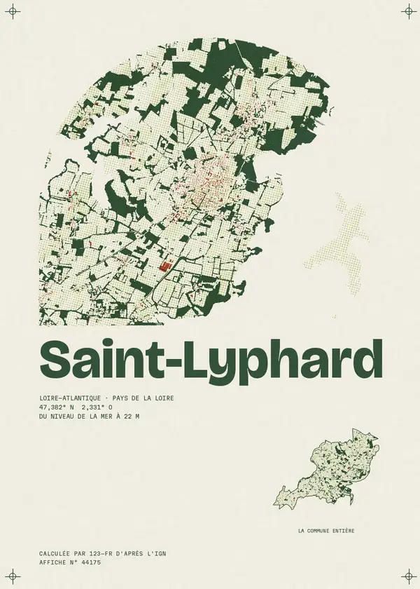 Affiche de Saint-Lyphard, calculée par 123-fr d'après l'IGN