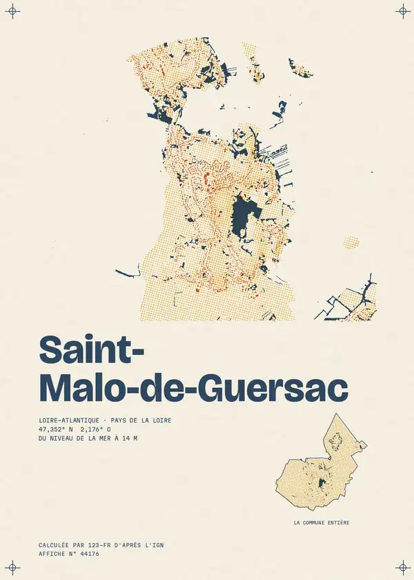 Affiche de Saint-Malo-de-Guersac, calculée par 123-fr d'après l'IGN