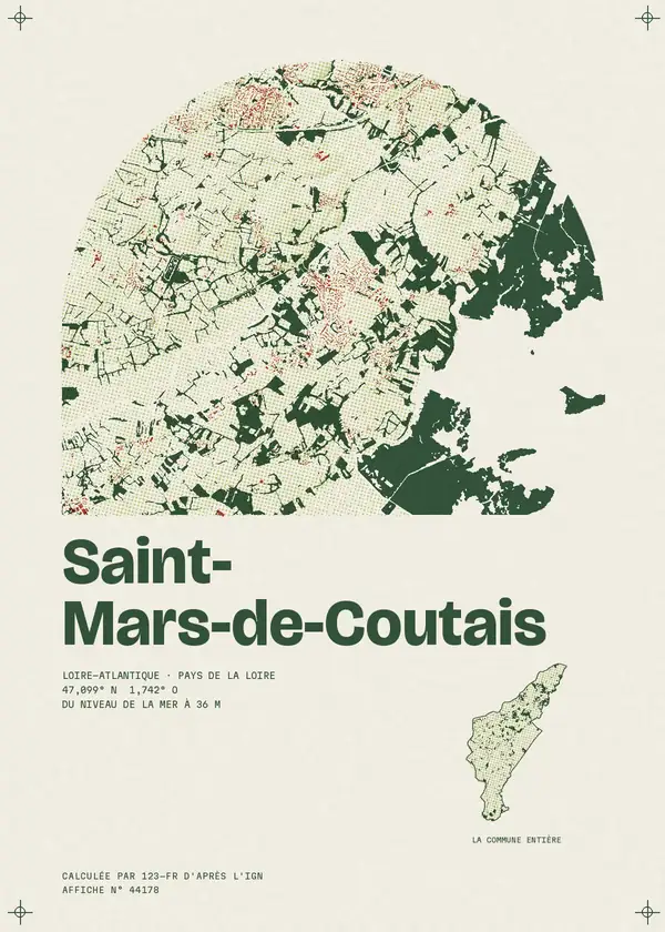 Affiche de Saint-Mars-de-Coutais, calculée par 123-fr d'après l'IGN