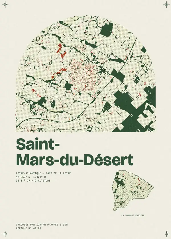 Affiche de Saint-Mars-du-Désert, calculée par 123-fr d'après l'IGN