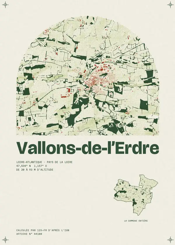 Affiche de Vallons-de-l'Erdre, calculée par 123-fr d'après l'IGN