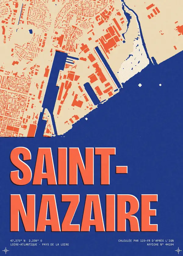 Affiche de Saint-Nazaire, calculée par 123-fr d'après l'IGN