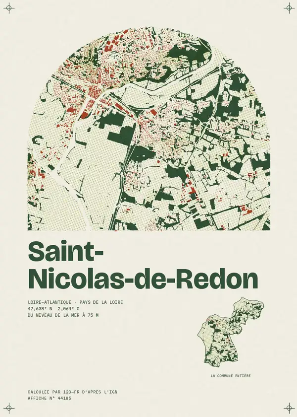 Affiche de Saint-Nicolas-de-Redon, calculée par 123-fr d'après l'IGN