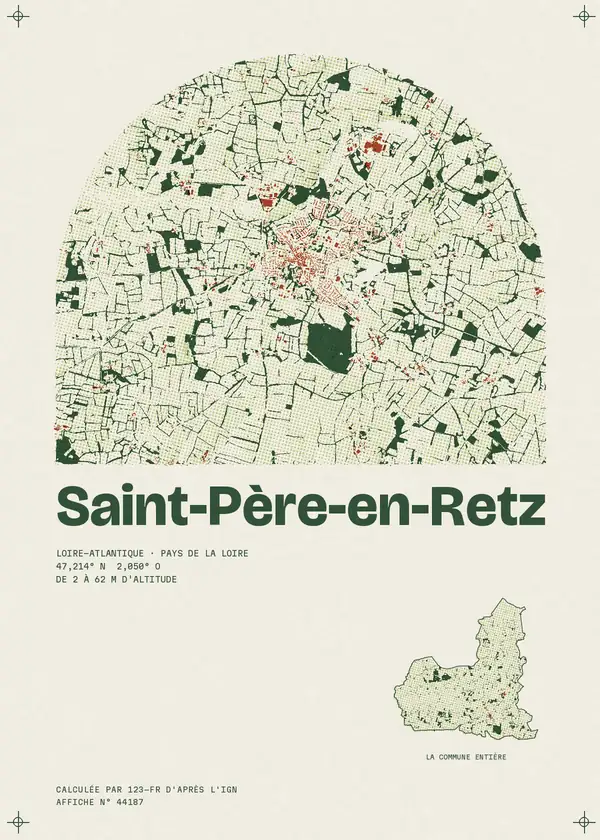 Affiche de Saint-Père-en-Retz, calculée par 123-fr d'après l'IGN