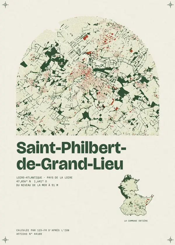 Affiche de Saint-Philbert-de-Grand-Lieu, calculée par 123-fr d'après l'IGN
