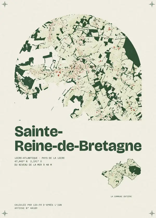 Affiche de Sainte-Reine-de-Bretagne, calculée par 123-fr d'après l'IGN