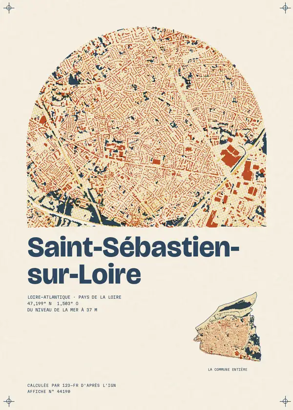 Affiche de Saint-Sébastien-sur-Loire, calculée par 123-fr d'après l'IGN