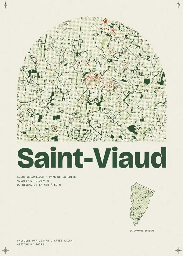 Affiche de Saint-Viaud, calculée par 123-fr d'après l'IGN