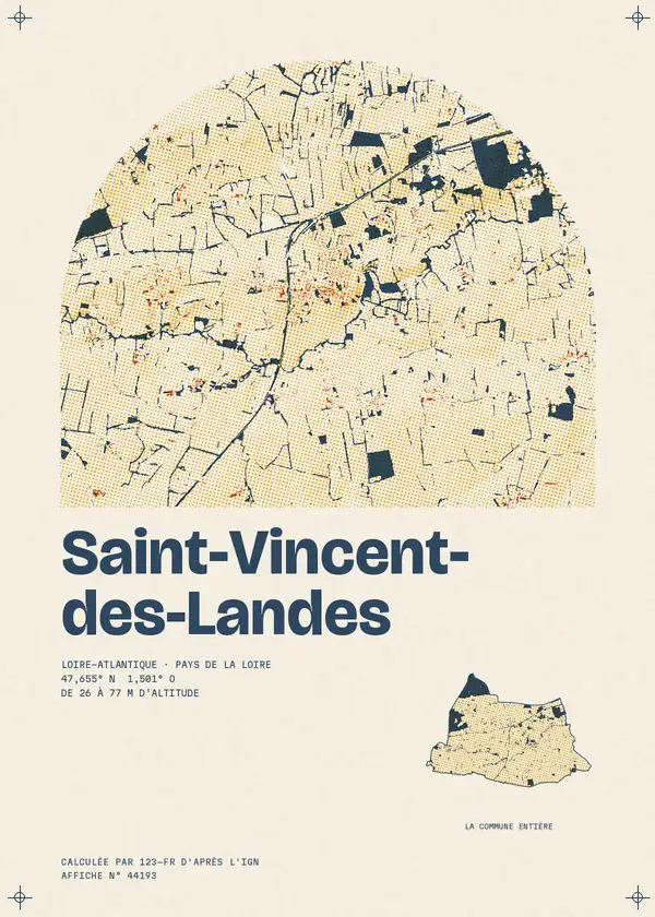 Affiche de Saint-Vincent-des-Landes, calculée par 123-fr d'après l'IGN