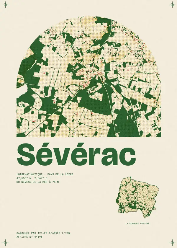 Affiche de Sévérac, calculée par 123-fr d'après l'IGN