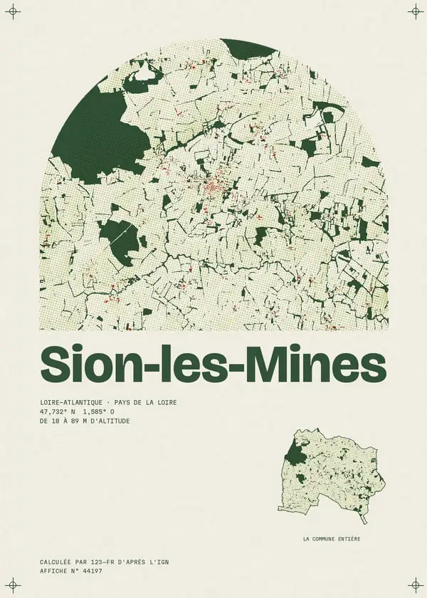 Affiche de Sion-les-Mines, calculée par 123-fr d'après l'IGN