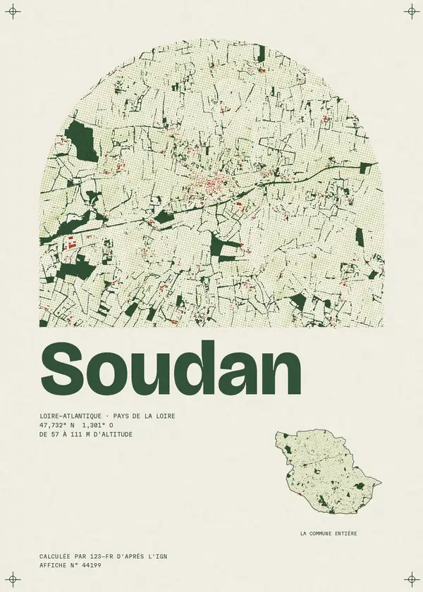 Affiche de Soudan, calculée par 123-fr d'après l'IGN