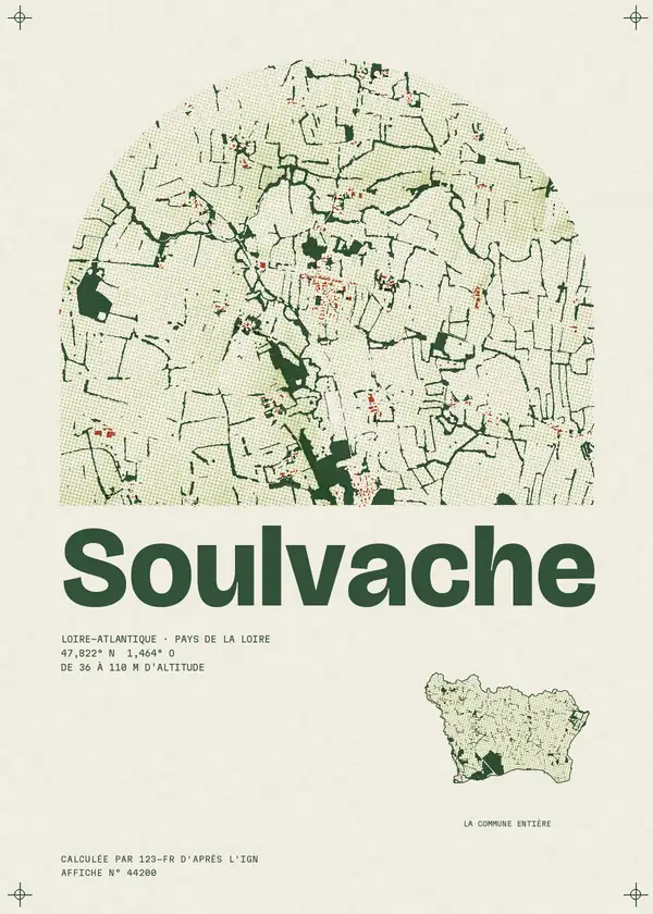 Affiche de Soulvache, calculée par 123-fr d'après l'IGN
