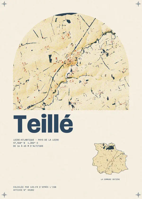 Affiche de Teillé, calculée par 123-fr d'après l'IGN