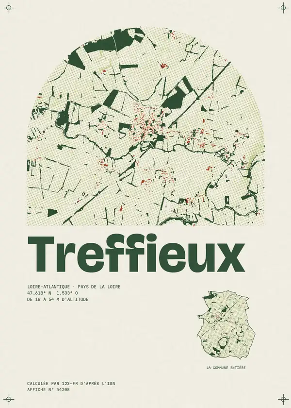 Affiche de Treffieux, calculée par 123-fr d'après l'IGN