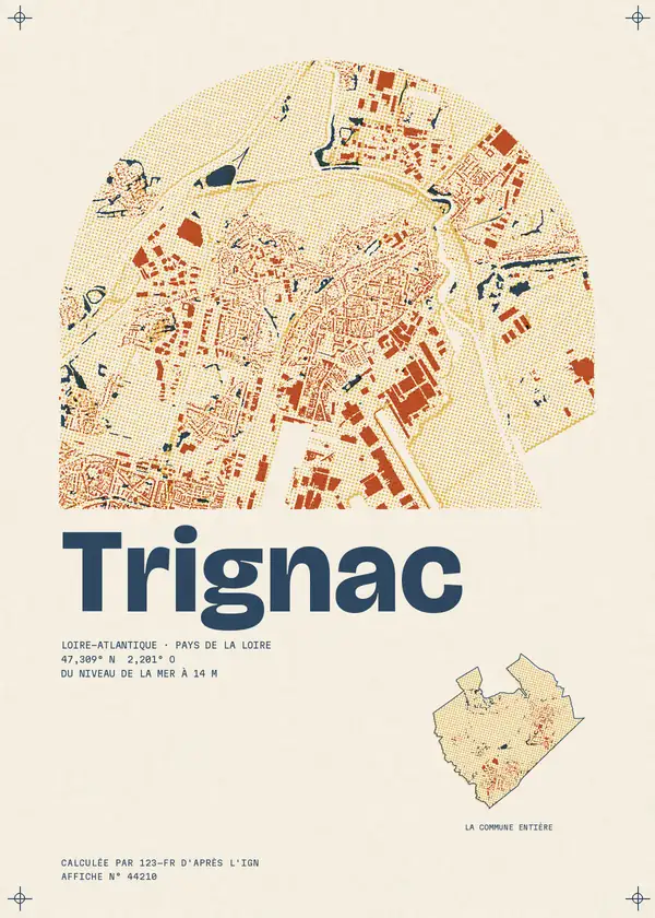 Affiche de Trignac, calculée par 123-fr d'après l'IGN