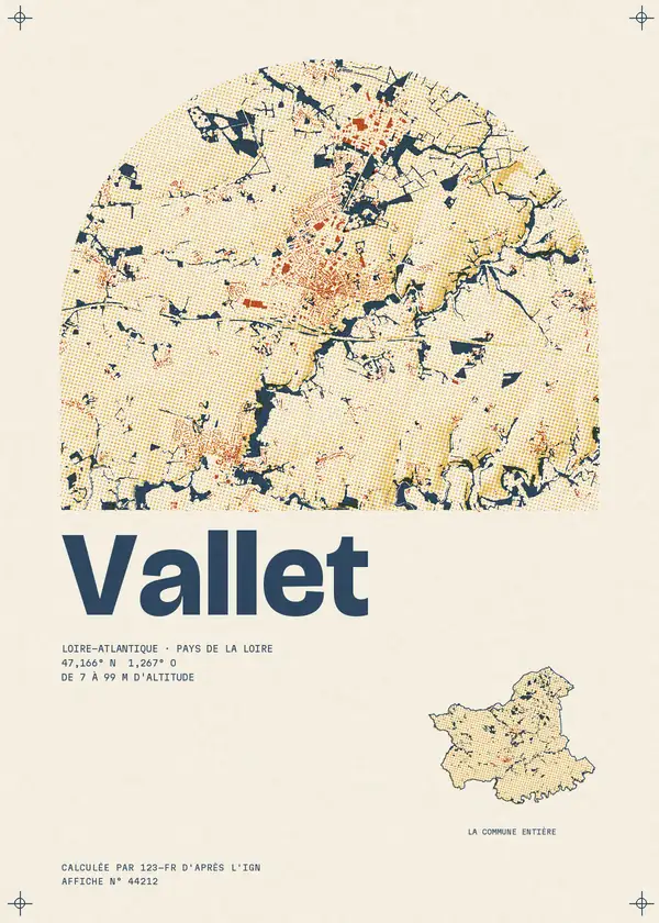 Affiche de Vallet, calculée par 123-fr d'après l'IGN