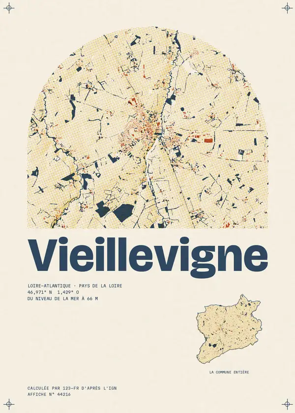 Affiche de Vieillevigne, calculée par 123-fr d'après l'IGN