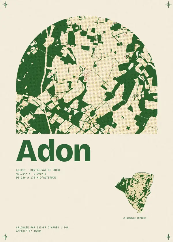 Affiche de Adon, calculée par 123-fr d'après l'IGN