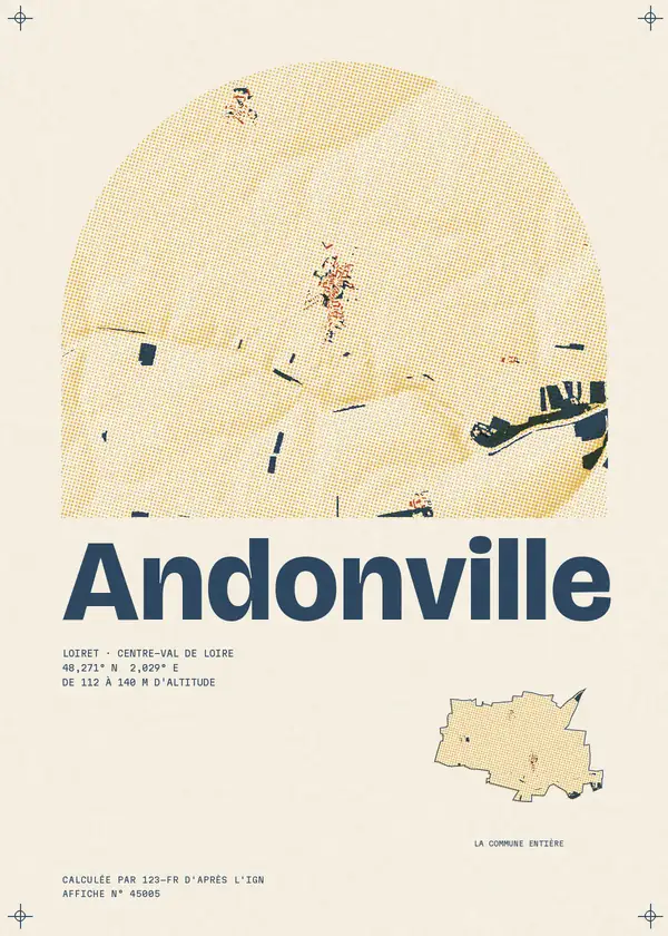 Affiche de Andonville, calculée par 123-fr d'après l'IGN