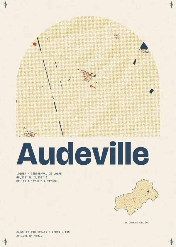 Affiche de Audeville, calculée par 123-fr d'après l'IGN