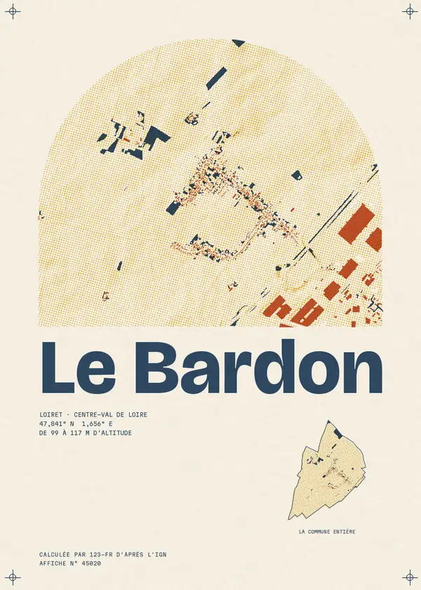 Affiche de Le Bardon, calculée par 123-fr d'après l'IGN
