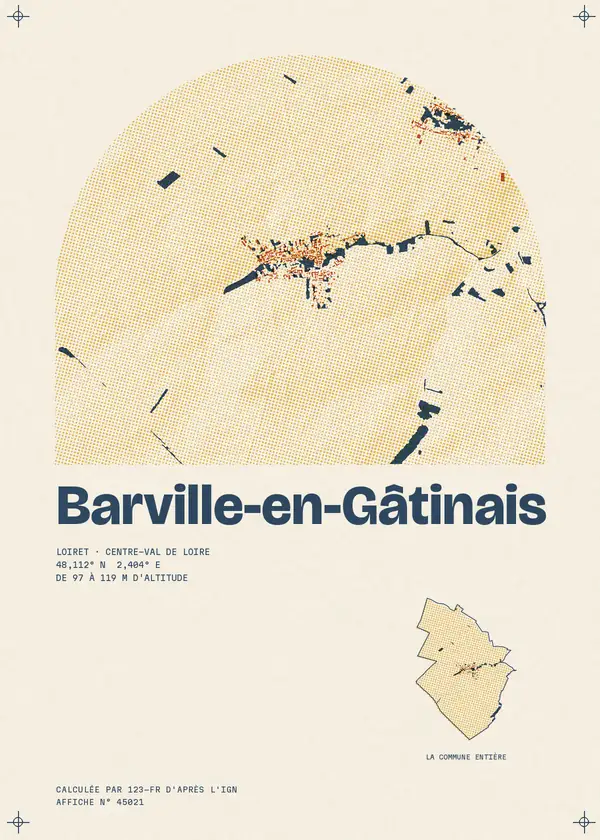 Affiche de Barville-en-Gâtinais, calculée par 123-fr d'après l'IGN