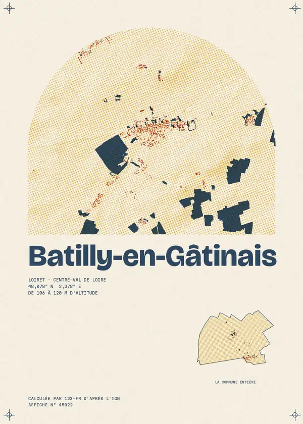 Affiche de Batilly-en-Gâtinais, calculée par 123-fr d'après l'IGN
