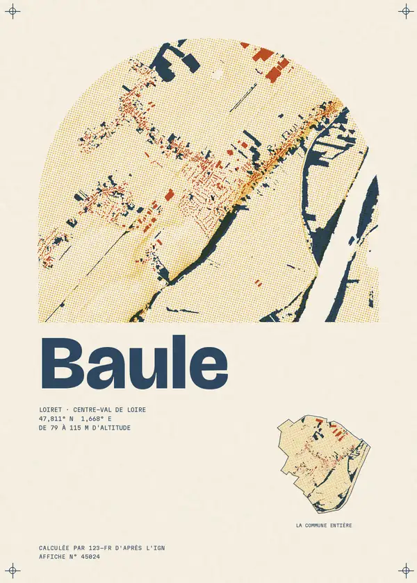 Affiche de Baule, calculée par 123-fr d'après l'IGN