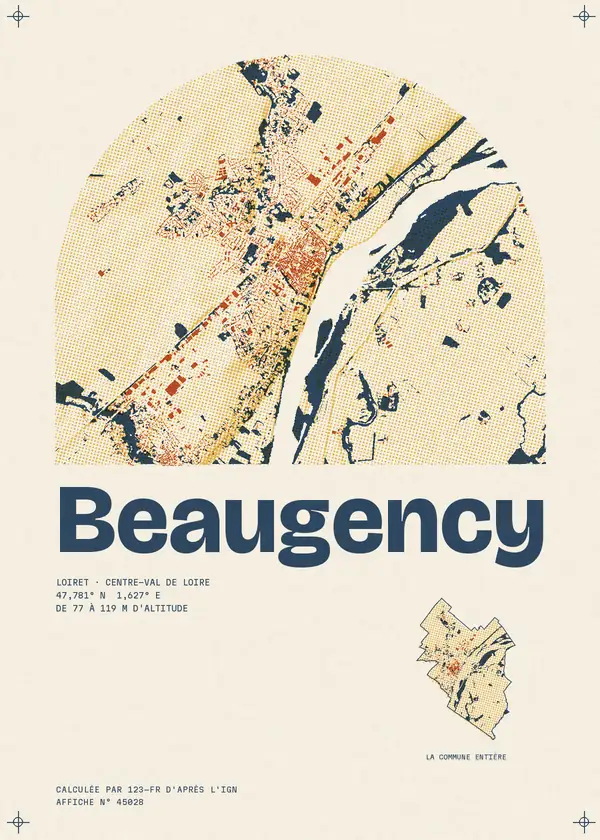 Affiche de Beaugency, calculée par 123-fr d'après l'IGN