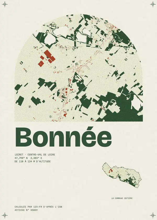 Affiche de Bonnée, calculée par 123-fr d'après l'IGN