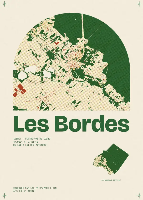 Affiche de Les Bordes, calculée par 123-fr d'après l'IGN