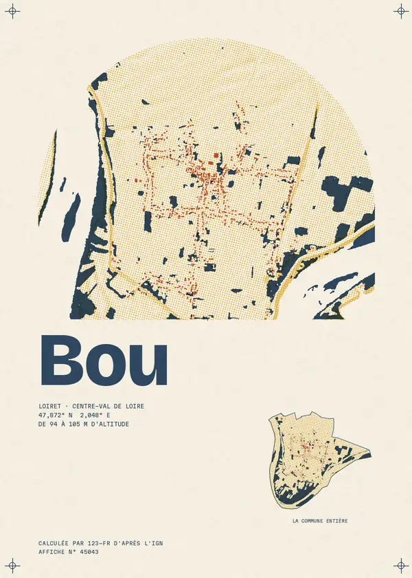 Affiche de Bou, calculée par 123-fr d'après l'IGN