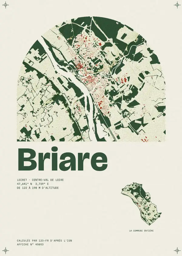 Affiche de Briare, calculée par 123-fr d'après l'IGN