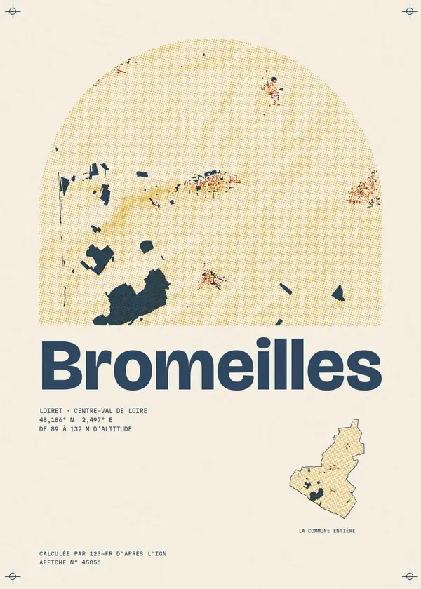 Affiche de Bromeilles, calculée par 123-fr d'après l'IGN