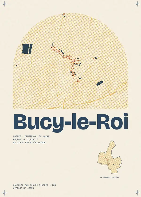 Affiche de Bucy-le-Roi, calculée par 123-fr d'après l'IGN
