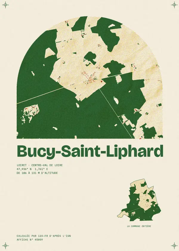 Affiche de Bucy-Saint-Liphard, calculée par 123-fr d'après l'IGN