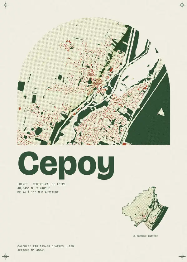 Affiche de Cepoy, calculée par 123-fr d'après l'IGN