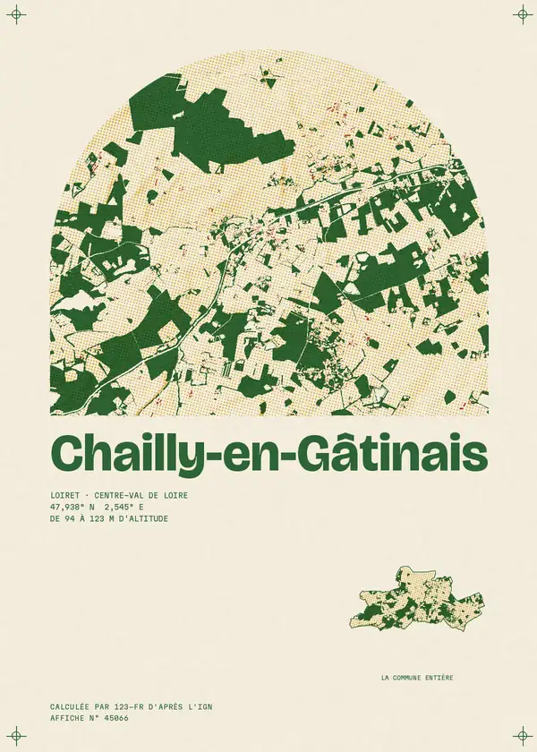 Affiche de Chailly-en-Gâtinais, calculée par 123-fr d'après l'IGN