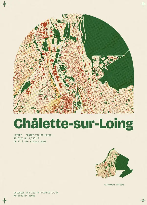 Affiche de Châlette-sur-Loing, calculée par 123-fr d'après l'IGN