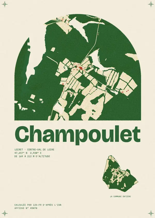 Affiche de Champoulet, calculée par 123-fr d'après l'IGN