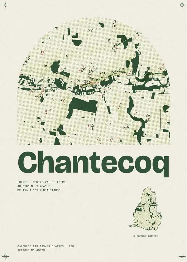 Affiche de Chantecoq, calculée par 123-fr d'après l'IGN