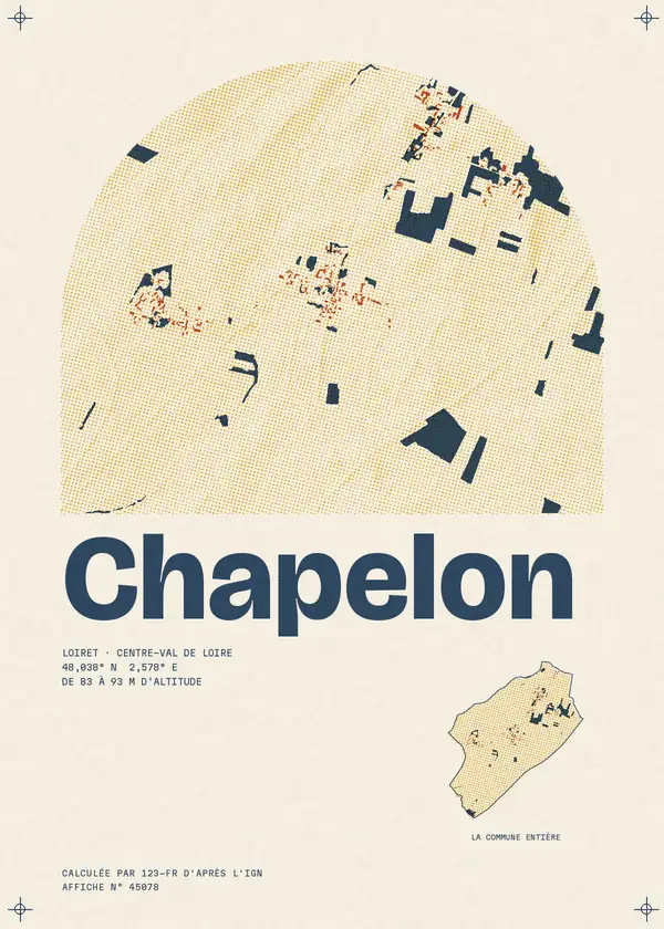 Affiche de Chapelon, calculée par 123-fr d'après l'IGN