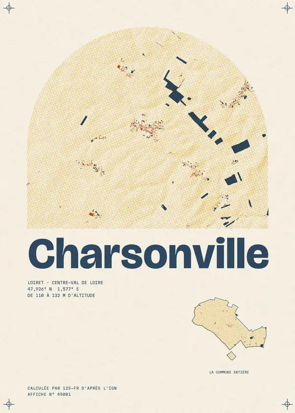 Affiche de Charsonville, calculée par 123-fr d'après l'IGN