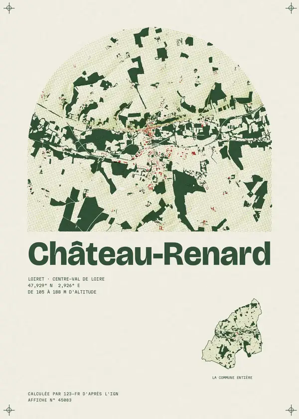 Affiche de Château-Renard, calculée par 123-fr d'après l'IGN
