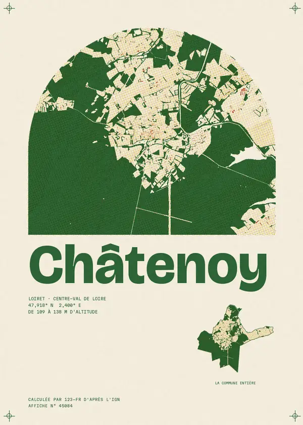 Affiche de Châtenoy, calculée par 123-fr d'après l'IGN