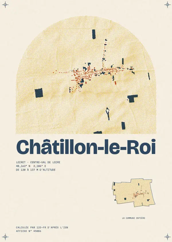 Affiche de Châtillon-le-Roi, calculée par 123-fr d'après l'IGN